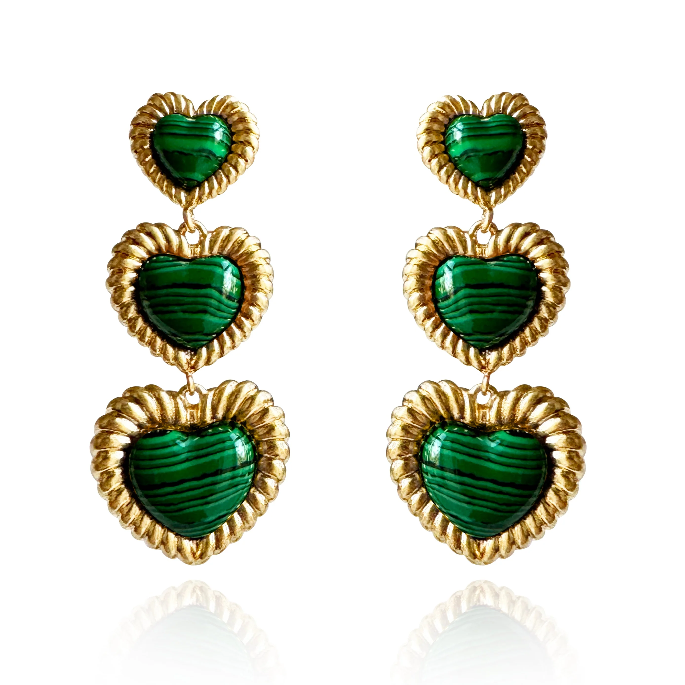 Sloan Triple Heart Earrings Four Colors Available - Image 3