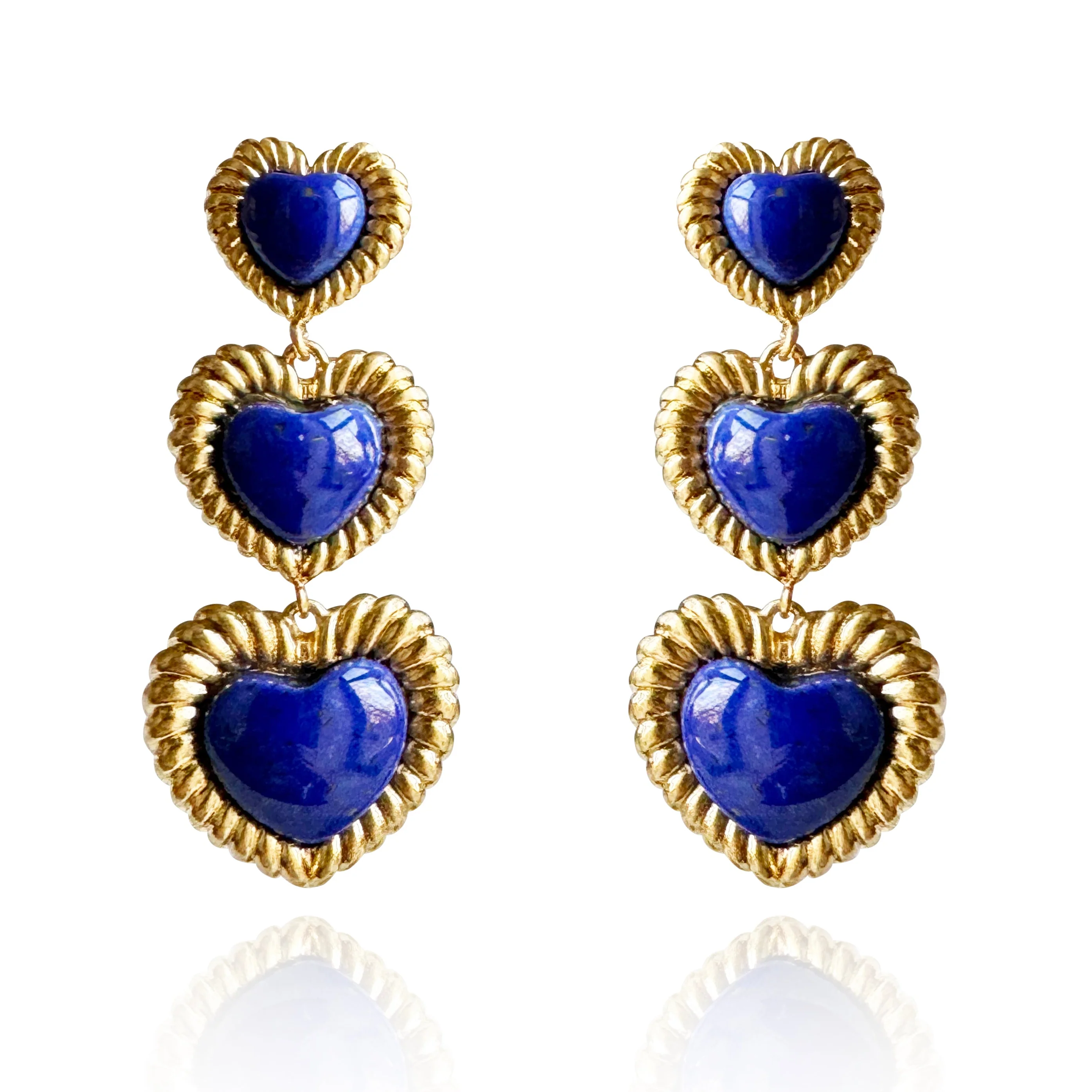 Sloan Triple Heart Earrings Four Colors Available - Image 4