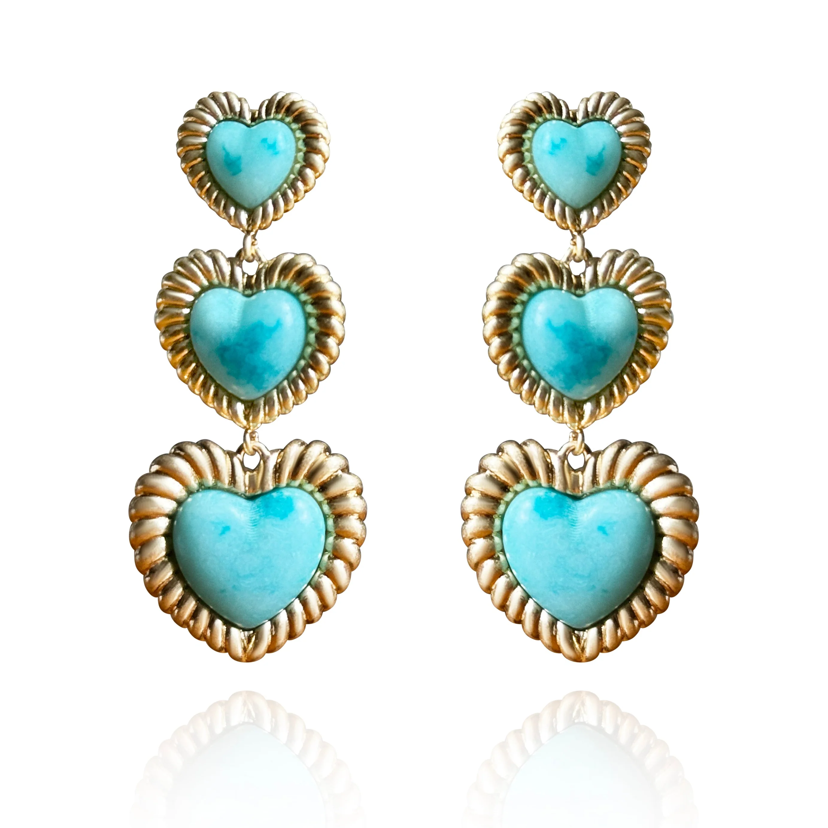 Sloan Triple Heart Earrings Four Colors Available - Image 5