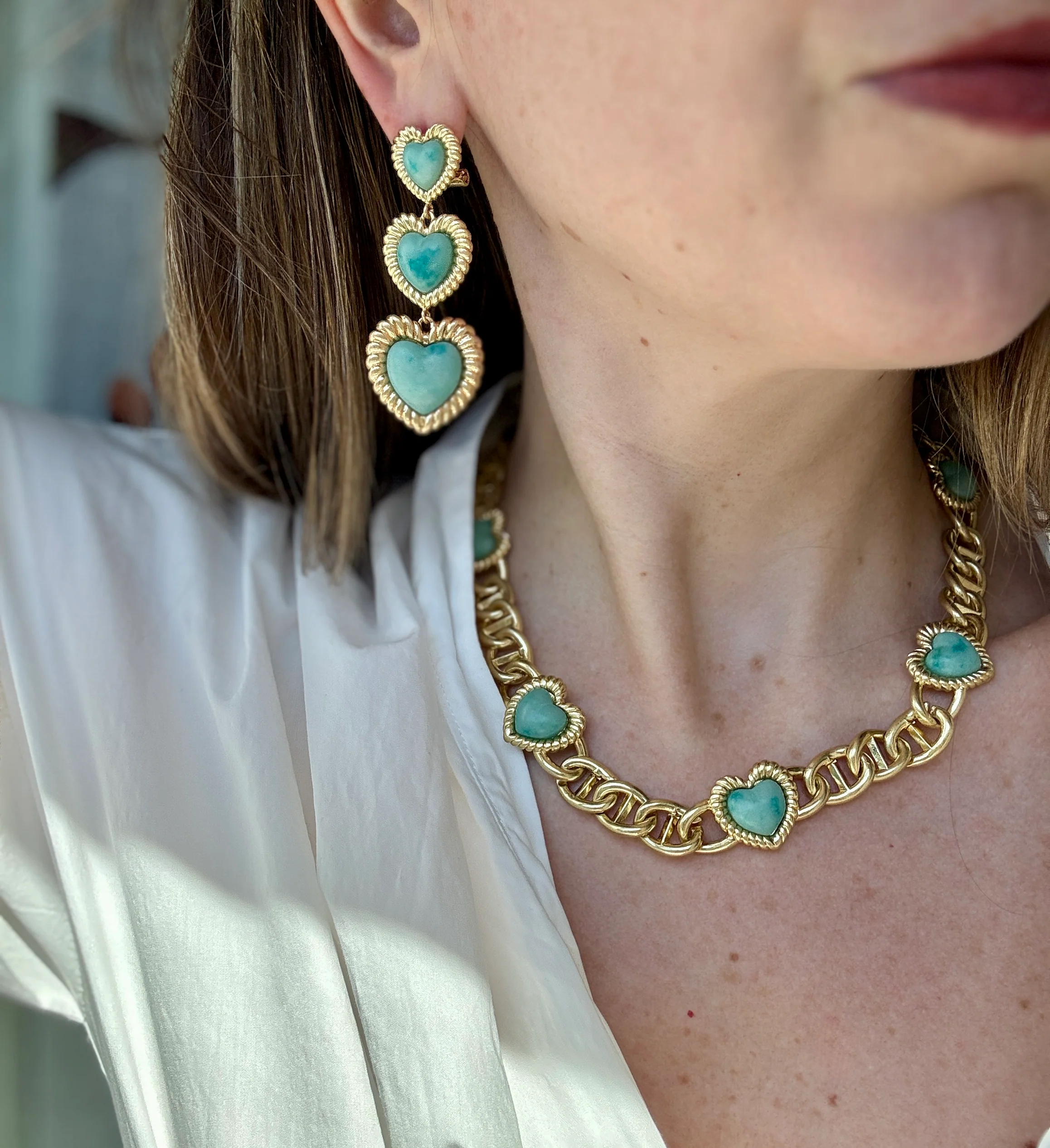 Sloan Triple Heart Earrings Four Colors Available - Image 7