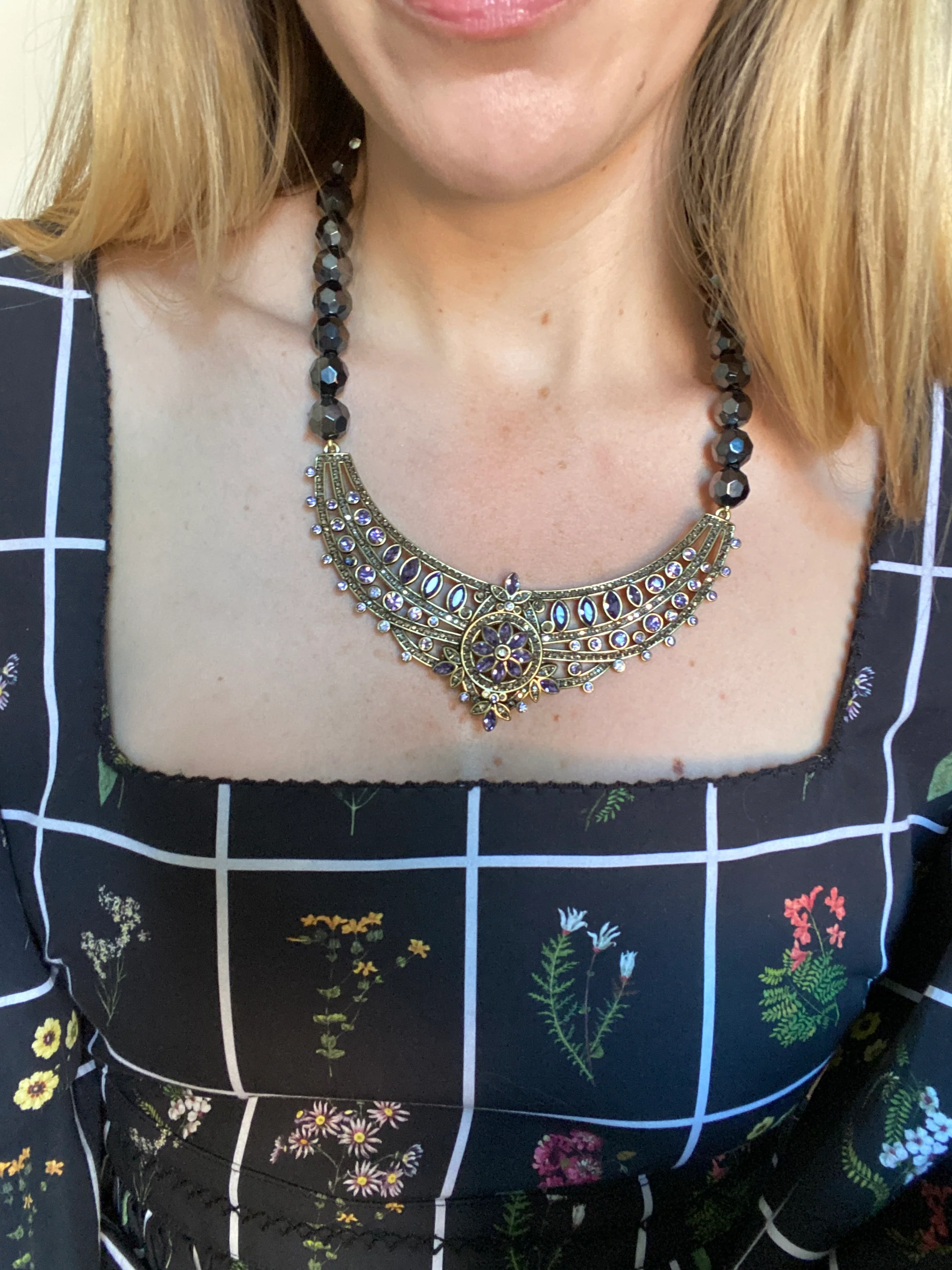 Designer Heidi Daus Mogul Purple Crystal Bead Necklace - Image 3