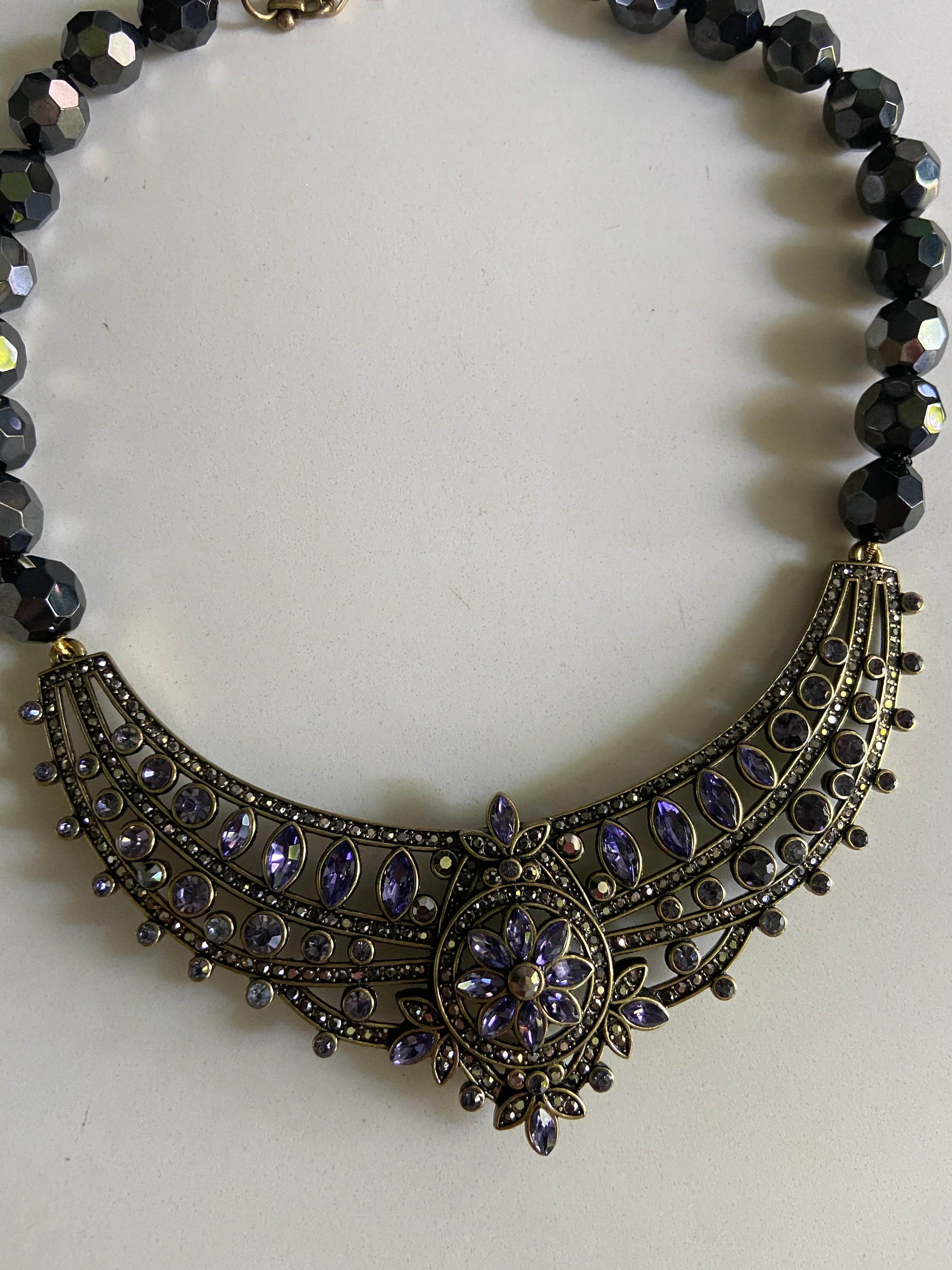 Designer Heidi Daus Mogul Purple Crystal Bead Necklace - Image 5