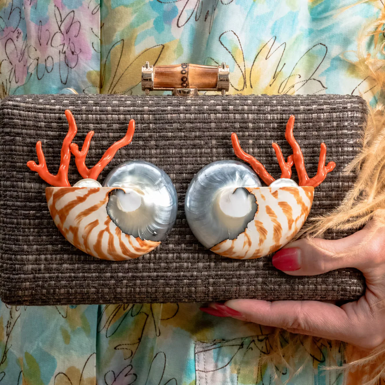 The Fiona Grasscloth Clutch - Image 4