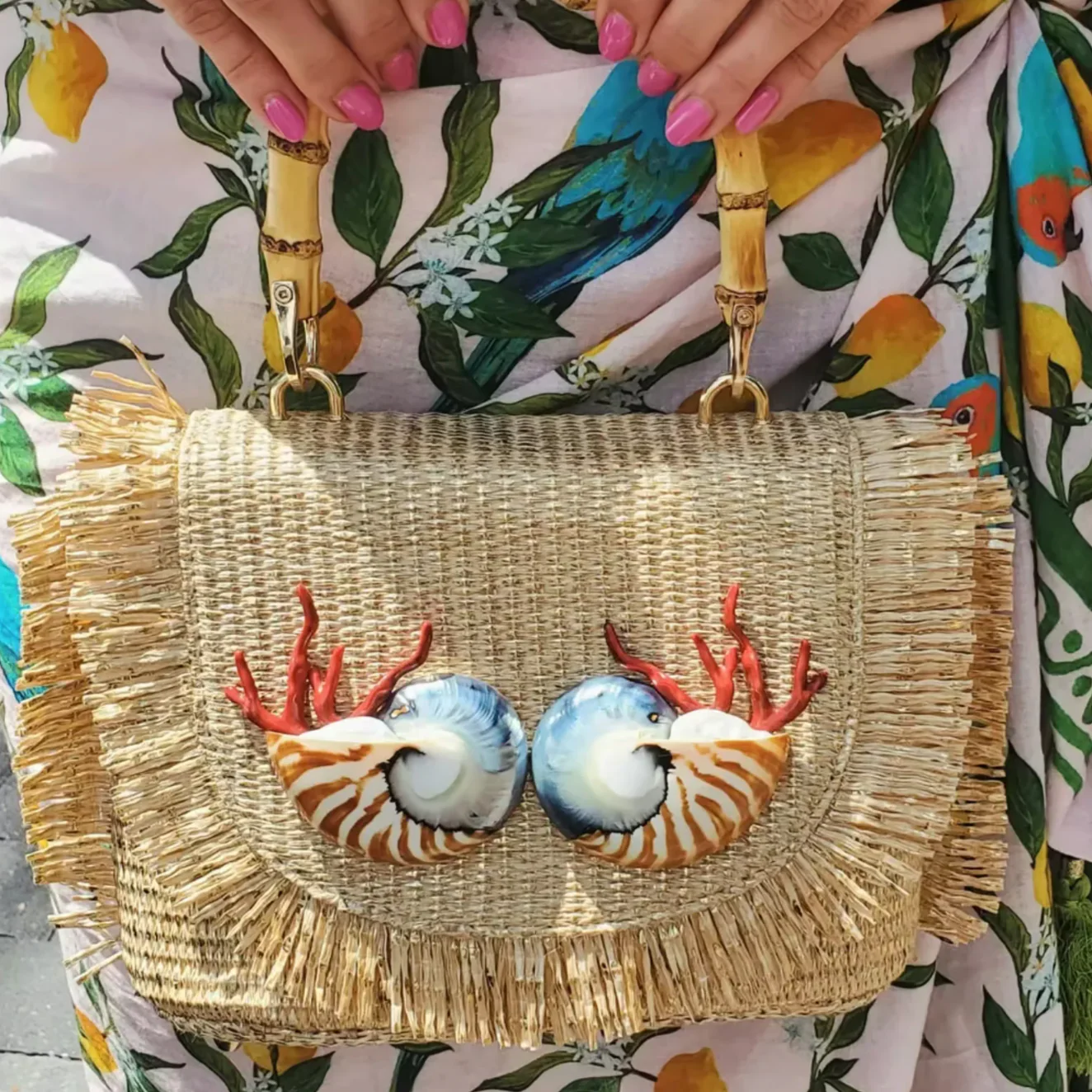 The Lola Raffia Fringe Purse - Image 4
