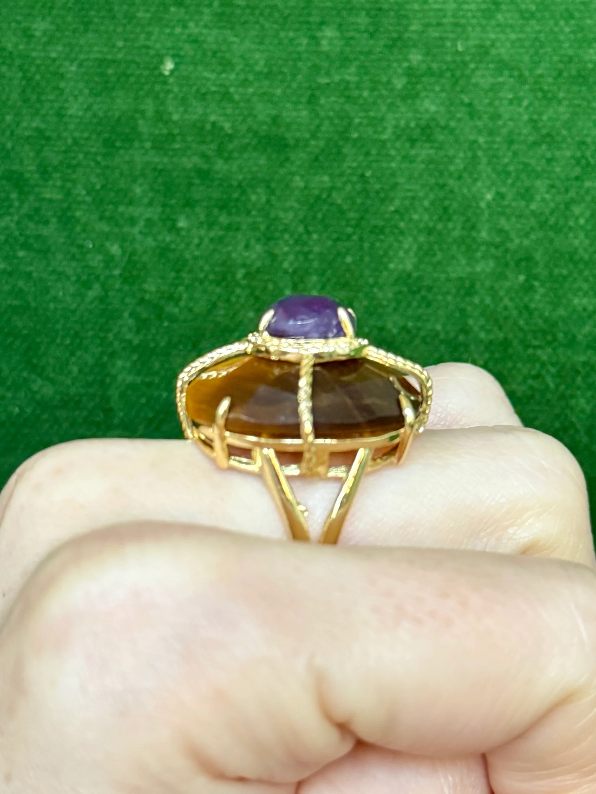 Tiger’s Eye & Amethyst Ring - Image 3