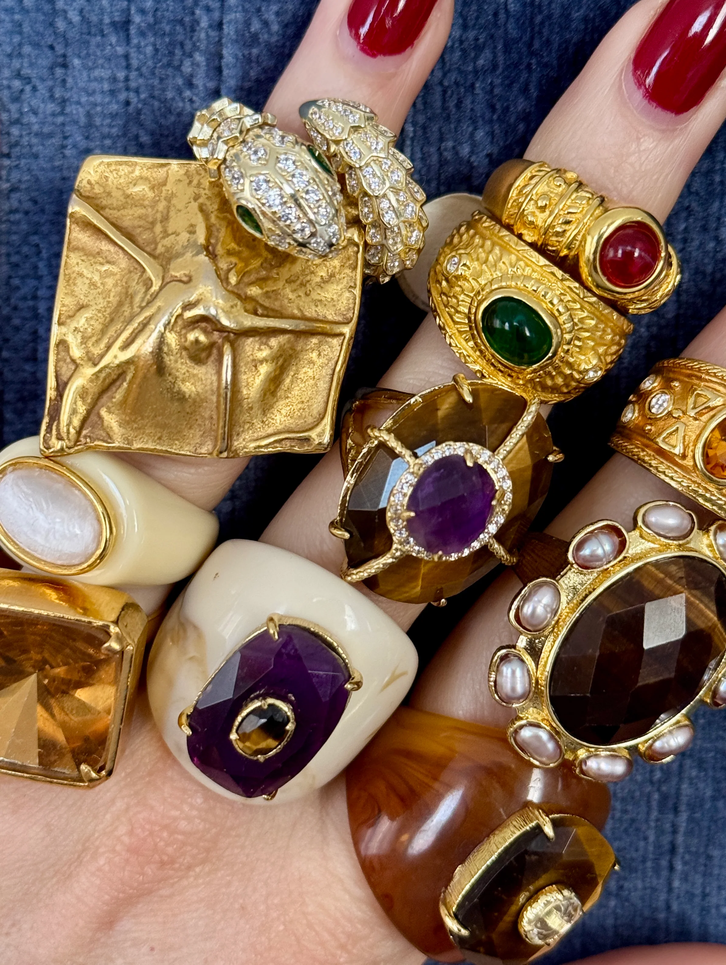 Tiger’s Eye & Amethyst Ring - Image 5