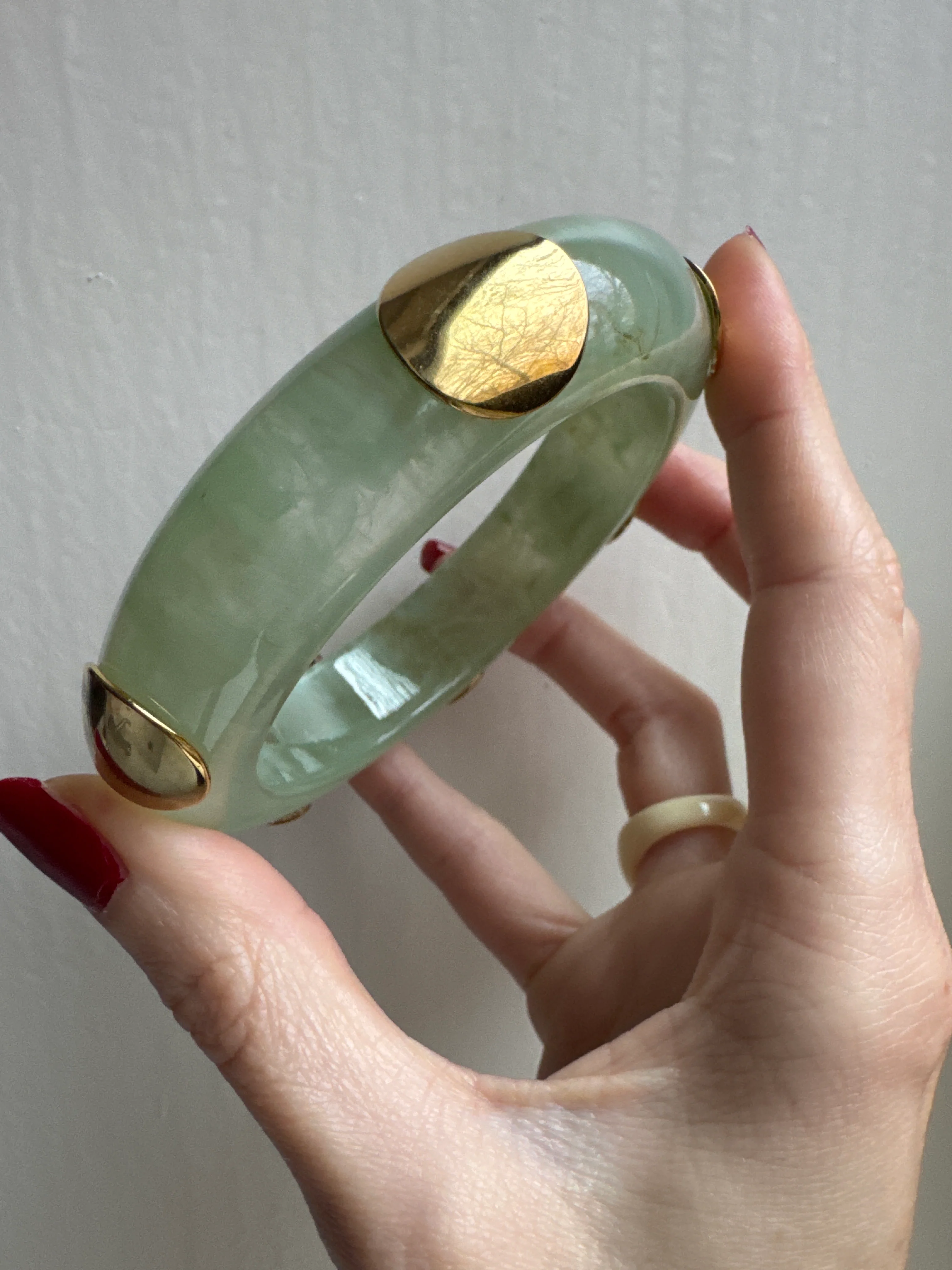 Tortoise or Jade Resin Bangle - Image 6