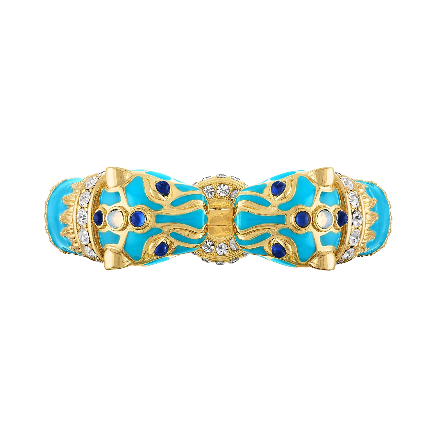 Turquoise Enamel Double Panther Bracelet - Image 5