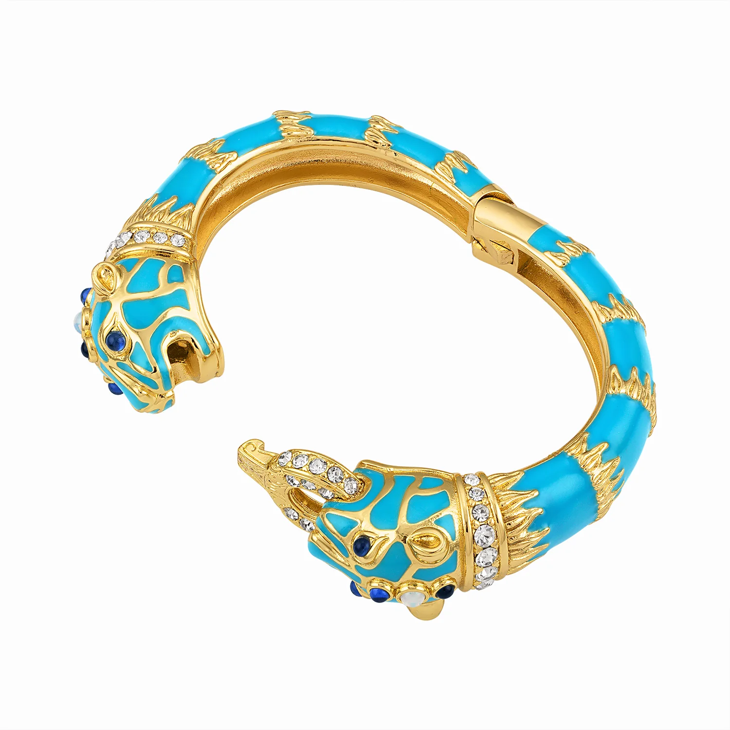 Turquoise Enamel Double Panther Bracelet - Image 6