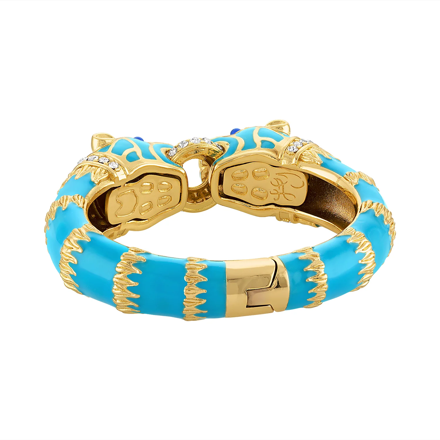 Turquoise Enamel Double Panther Bracelet - Image 7