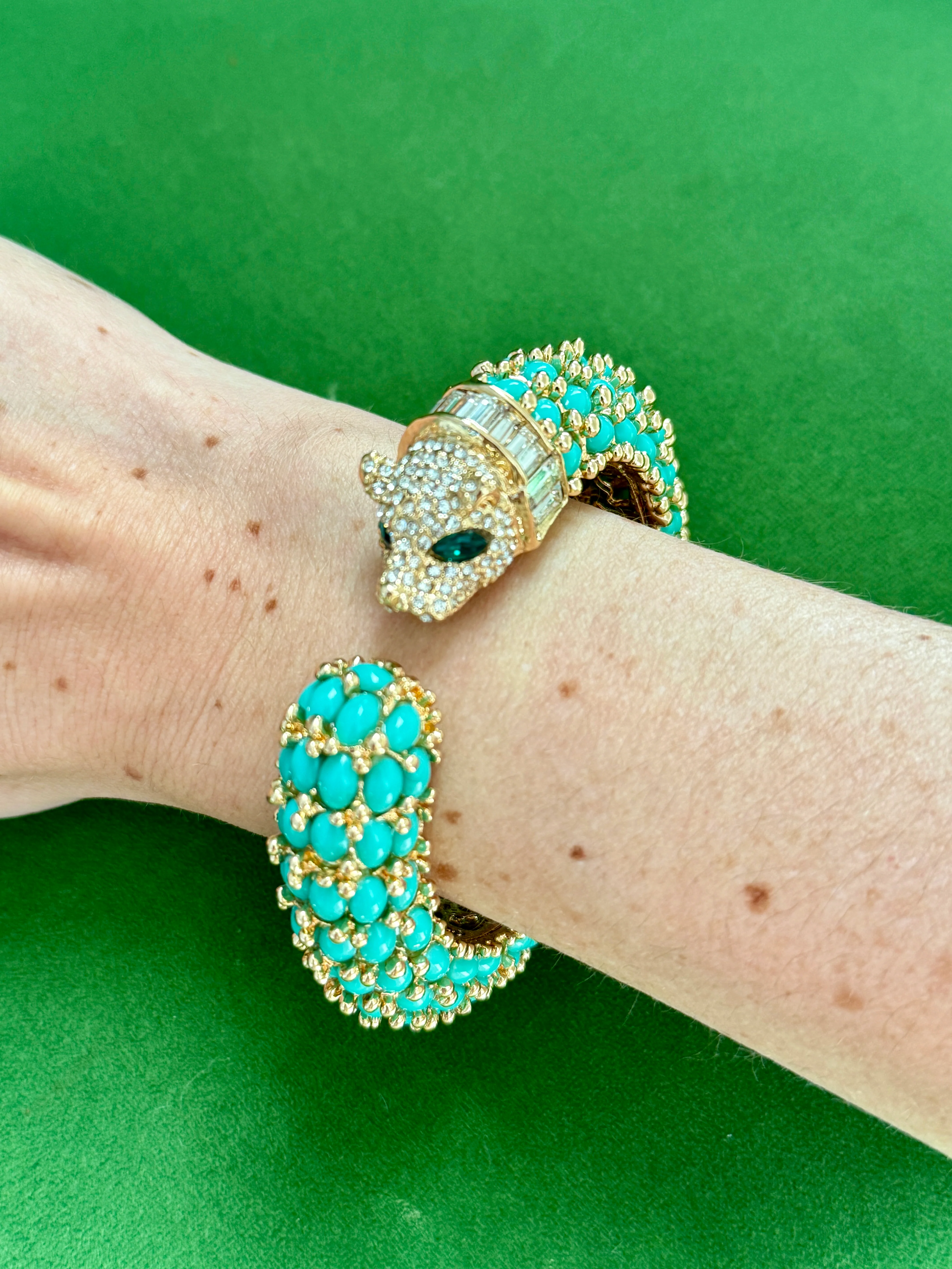 Turquoise Panther Bracelet - Image 3