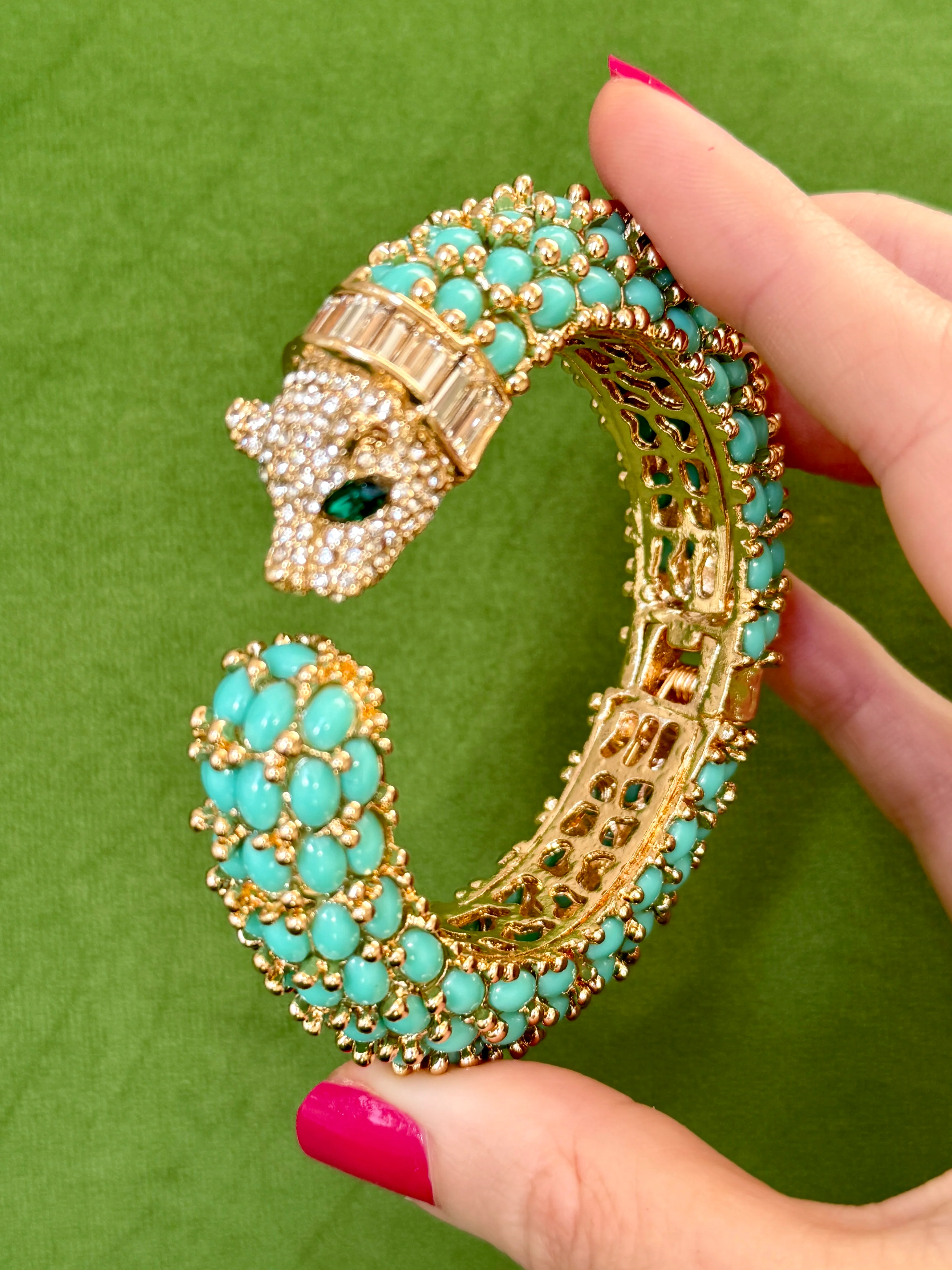 Turquoise Panther Bracelet - Image 4
