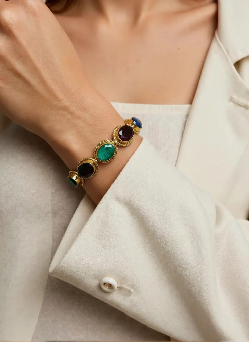 French Stone Cuff Bracelet - Image 2