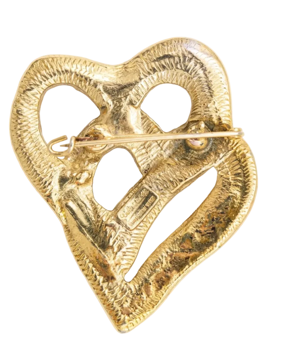 Vintage Bala Boosté Double Heart Brooch - Image 3
