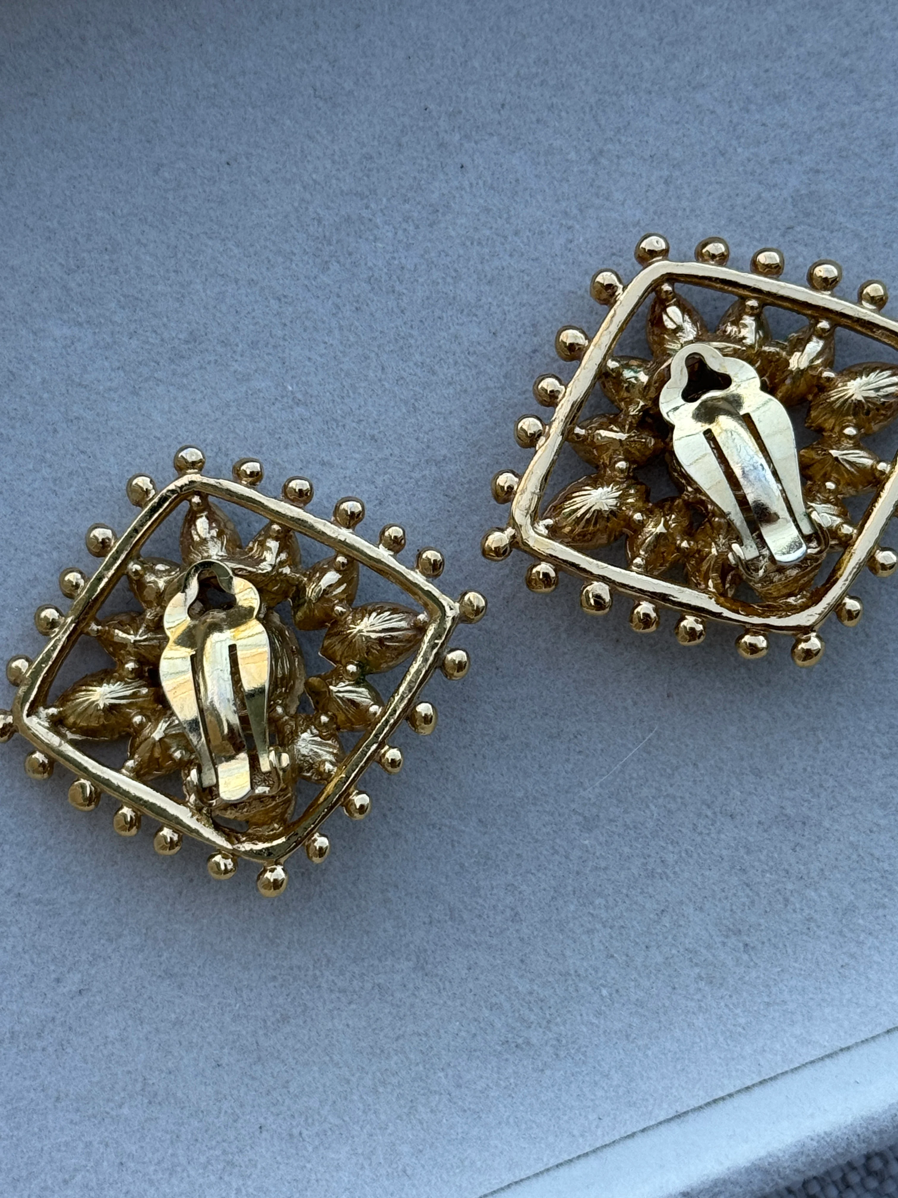 Vintage Designer Scherrer Blue Crystal Earrings - Image 4