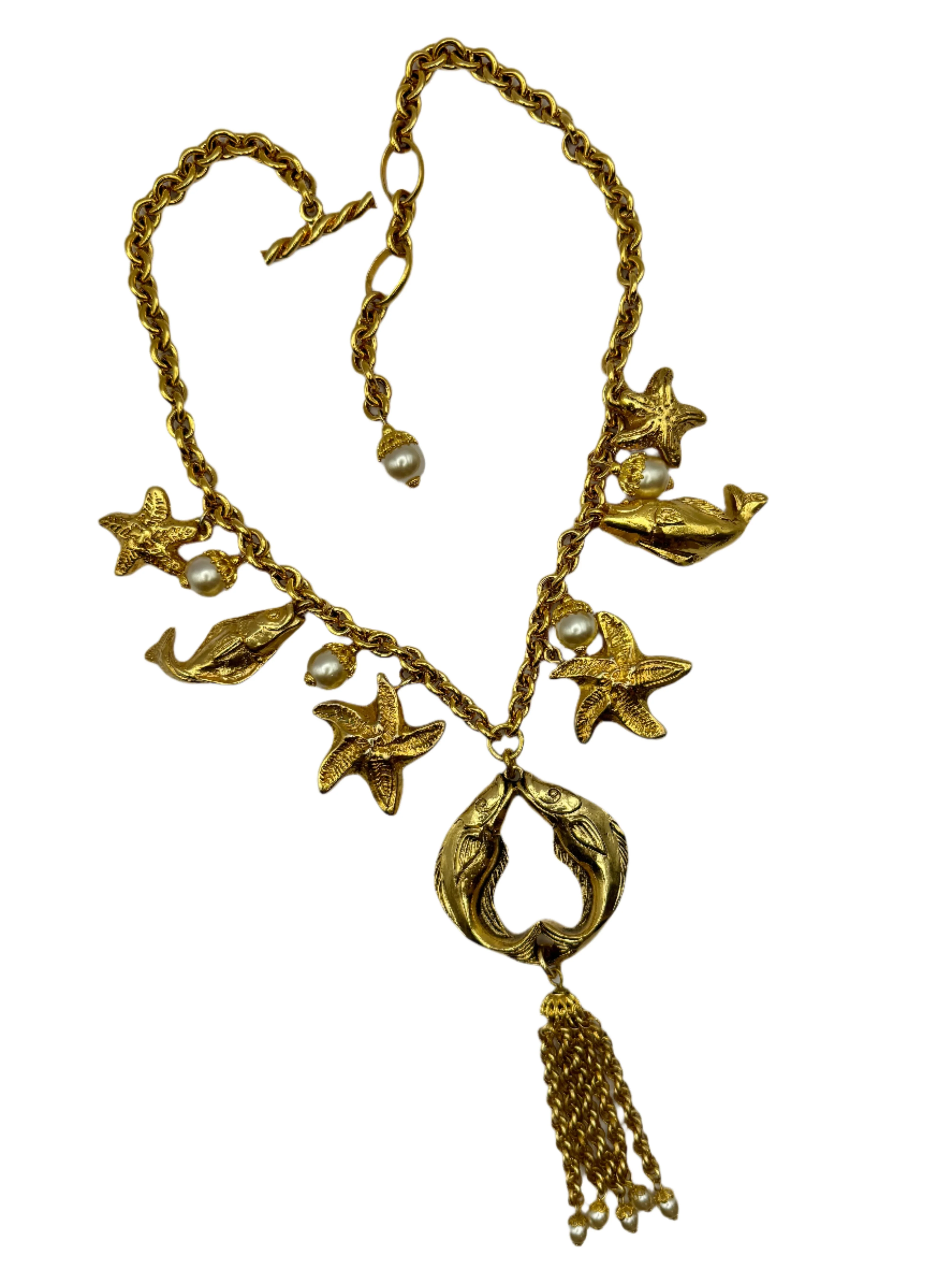 French Designer Chantal de Kerouartz Fish Nautical Charm Necklace - Image 6
