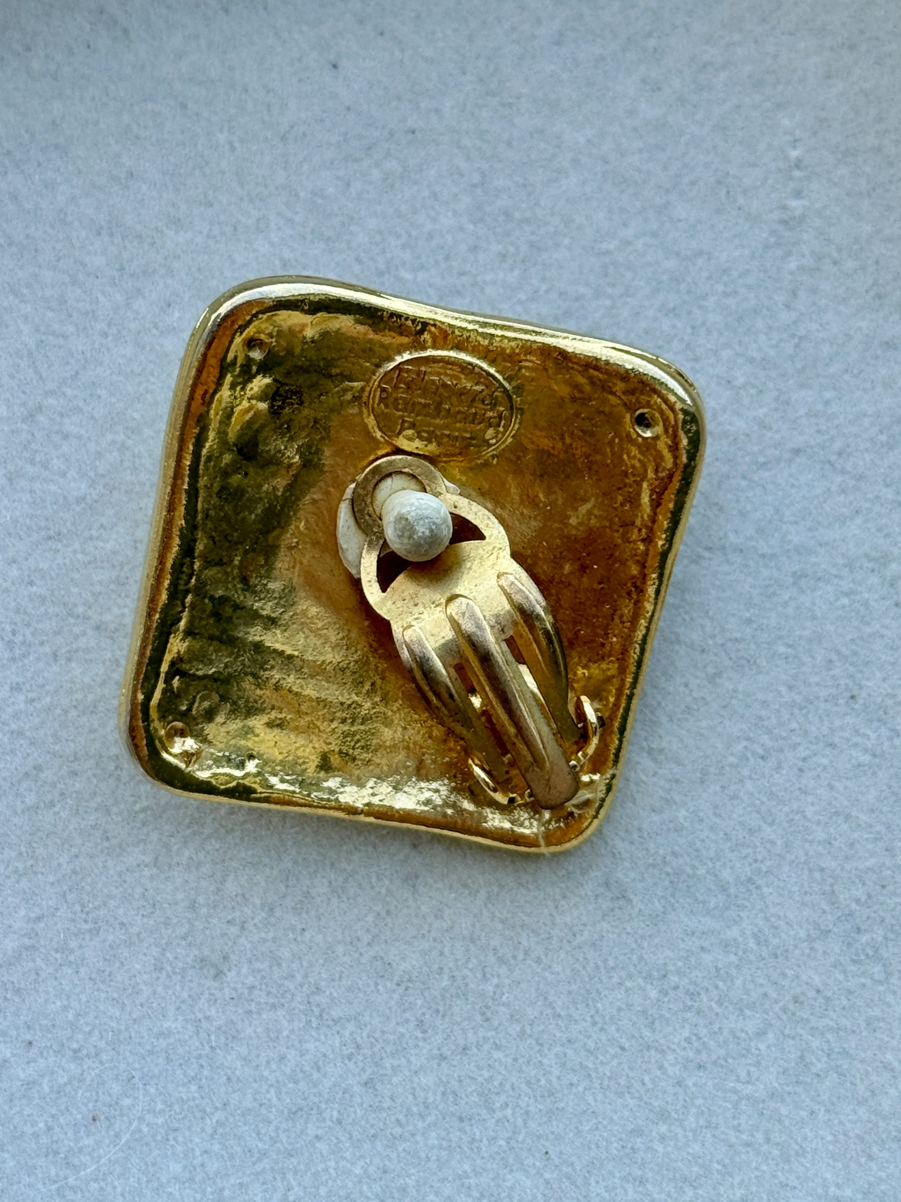 Vintage French Designer Edouard Rambaud Red Glass Earrings - Image 5