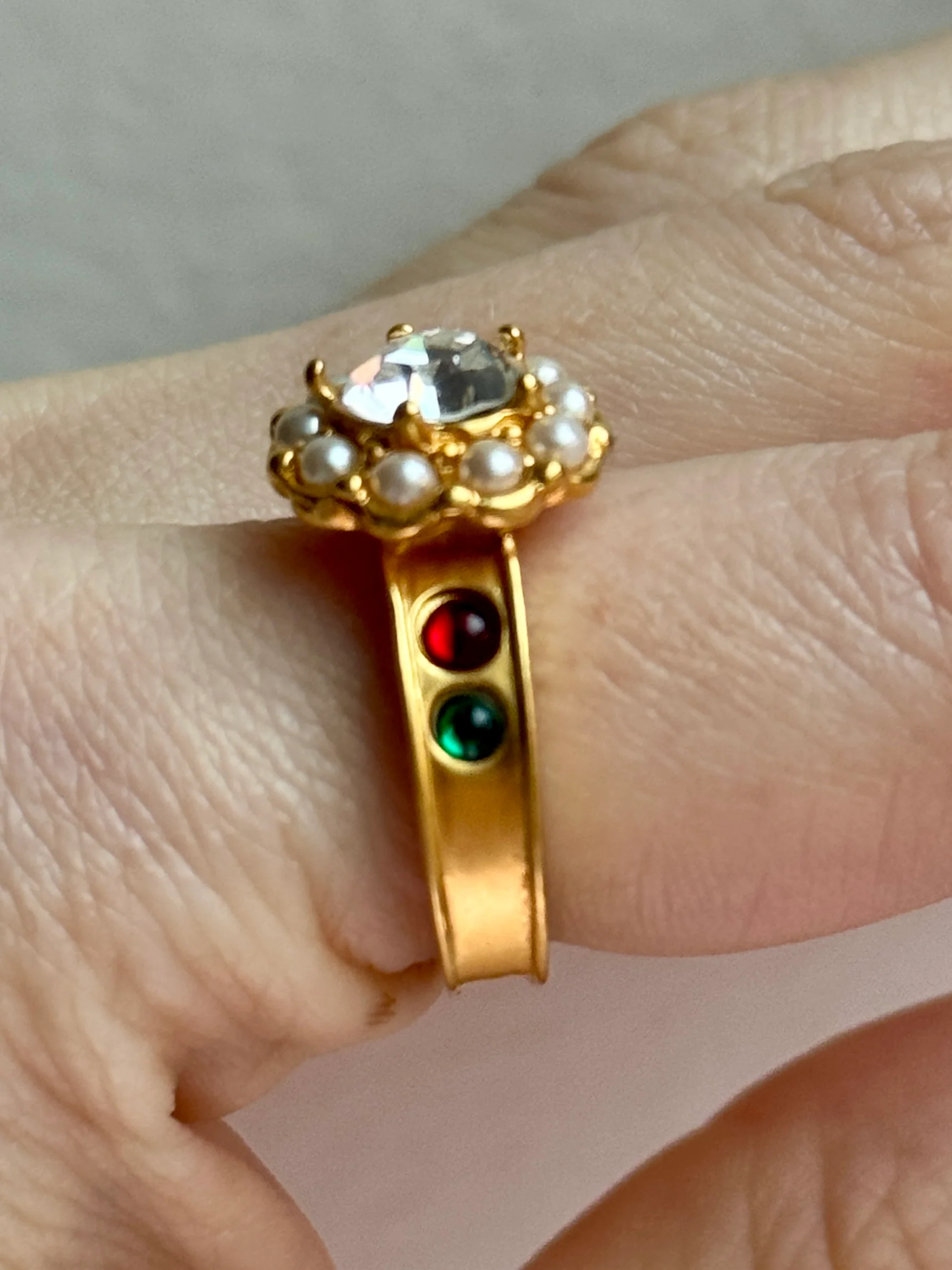 Vintage French Flower Ring size 6.25 - Image 3