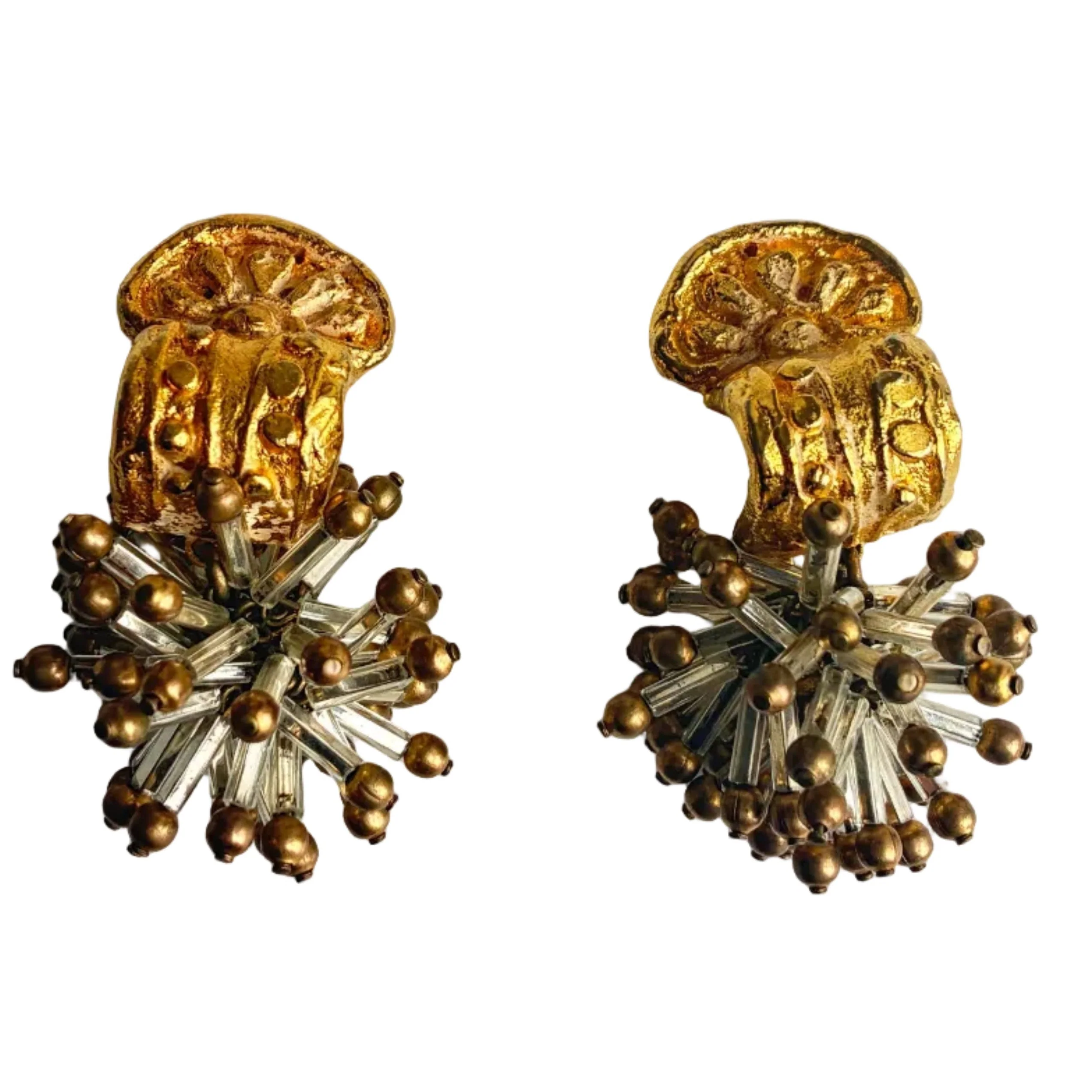 Vintage Luxe 80s Glass Starburst Statement Earrings