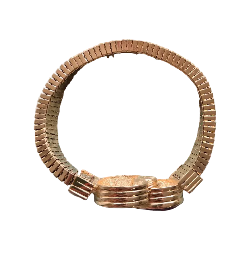 Vintage Givenchy Gold Bracelet with Red Crystal - Image 3