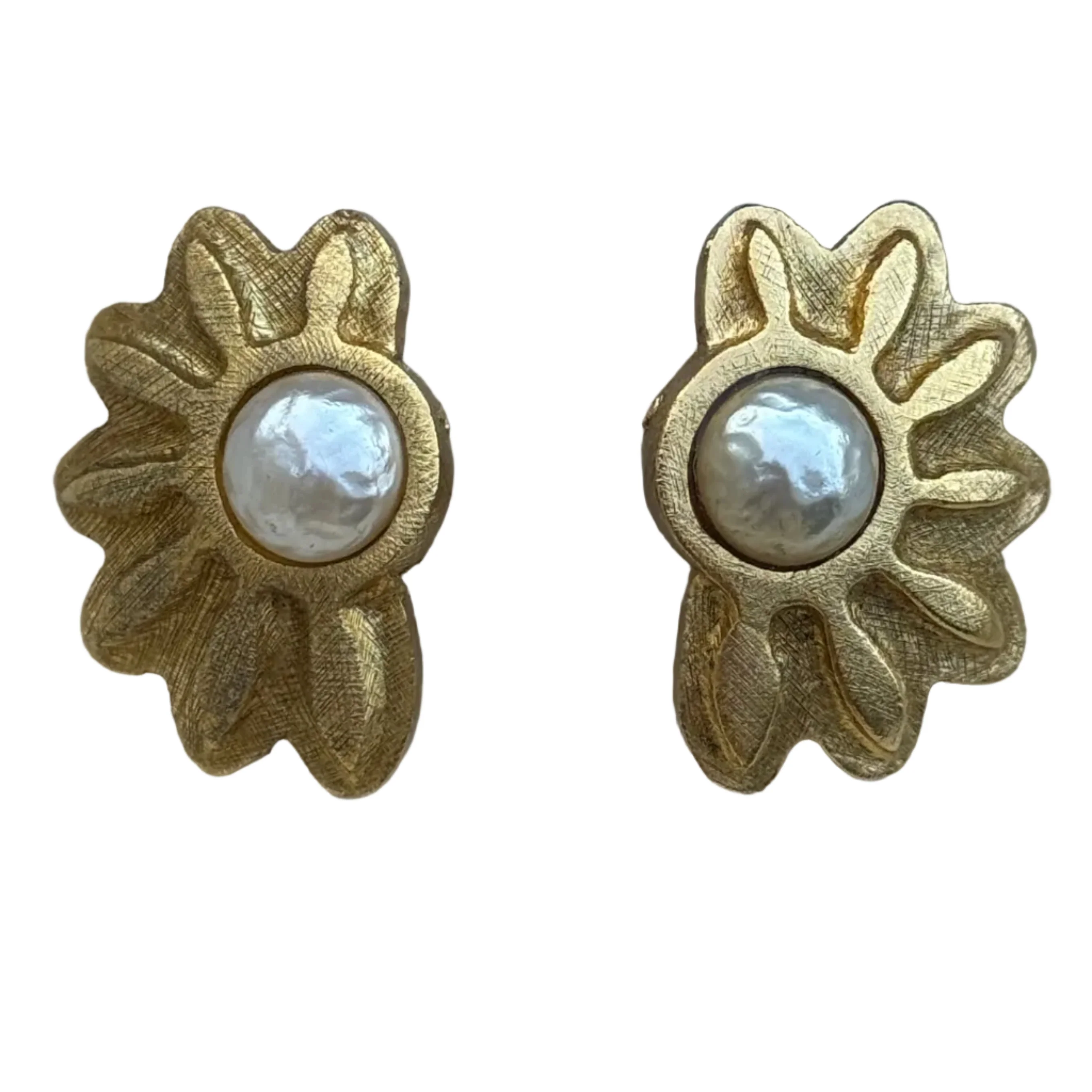Vintage Sonia Rykiel Gilt Pearl Earrings