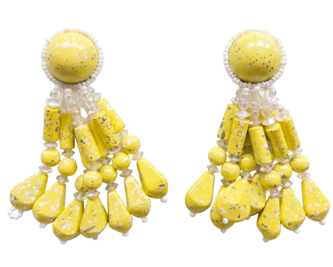 Vintage Yellow Statement Earrings