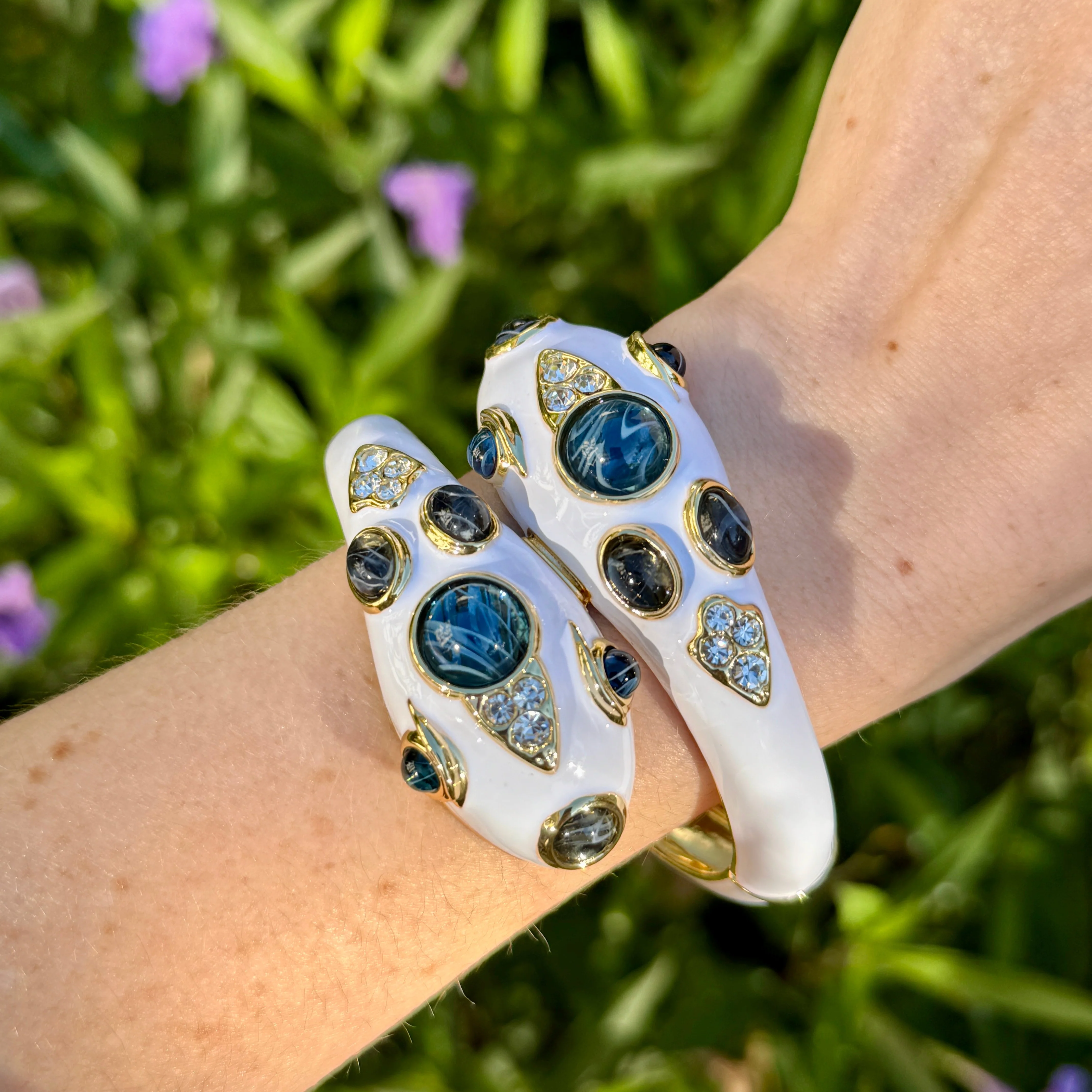 White Double Headed Snake Bracelet - Image 2